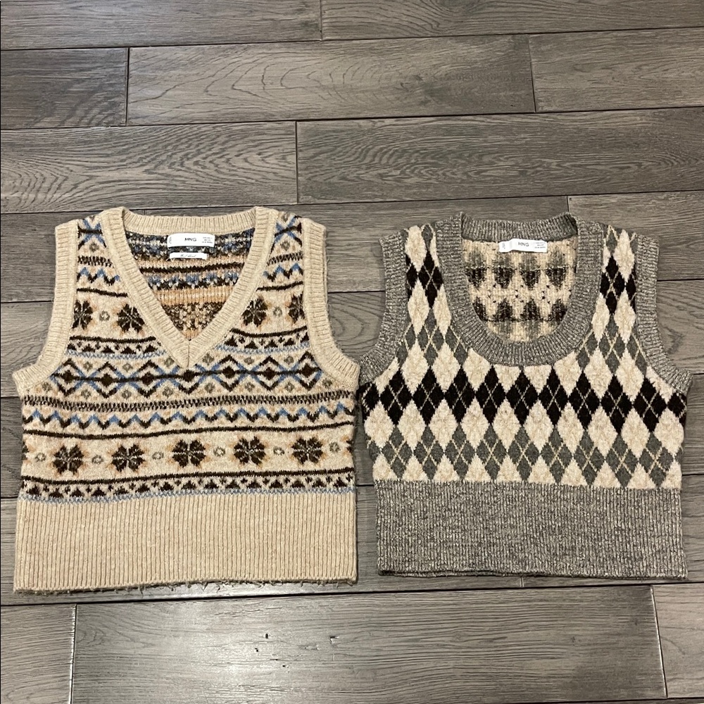 Mango Patterned Knit Sweater Vests (Bundle)